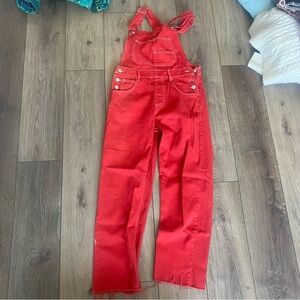 free people ziggy overalls in red